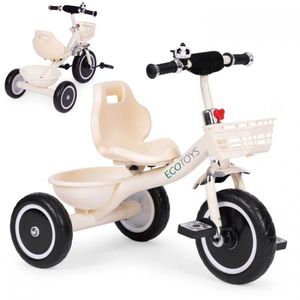 Tricicleta pentru copii Ecotoys WQL-1999 Bej, cu pedale, roti din spuma EVA, greutate admisa 25 kg imagine