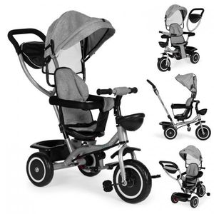 Tricicleta pentru copii Ecotoys WQL-066-52 Gri 2 in 1 cu scaun rotativ 360, roti din spuma EVA, greutate admisa 25kg imagine