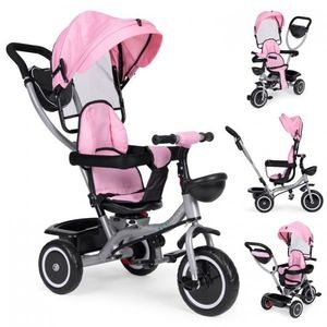 Tricicleta pentru copii Ecotoys WQL-066-52 Roz 2 in 1 cu scaun rotativ 360, roti din spuma EVA, greutate admisa 25kg imagine