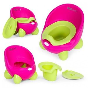 Olita pentru copii, insertie detasabila, picioare antiderapante Ecotoys PP112 Roz-Verde imagine