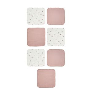 Set de 7 batistute din bumbac pentru bebelusi, BabyCosy, dimensiune 25 X 25 cm, roz imagine