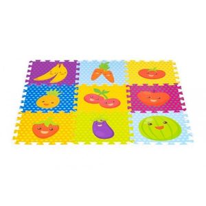 Salteluta de joaca pentru copii 86 x 86 x 1 cm IPlay 0393 Fructe si legume imagine