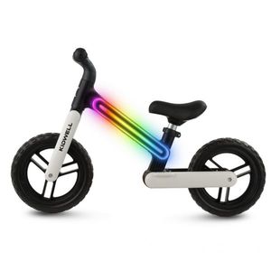 Bicicleta fara pedale, cadru nailon cu LED, roti EVA, Kidwell Suno Alb-Negru imagine