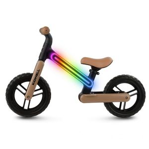 Bicicleta fara pedale, cadru nailon cu LED, roti EVA, Kidwell Suno Bej-Negru imagine