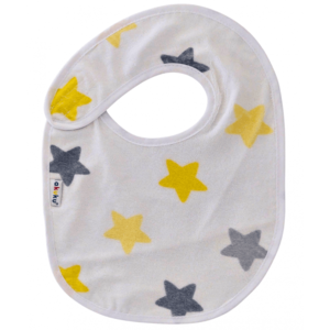 Baveta impermeabila din bumbac cu inchidere velcro 23x20cm Akuku Stars imagine