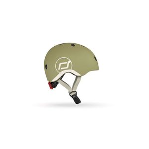 Casca de protectie pentru copii, sistem de reglare magnetic cu led, XXS-S, 45-51 cm, 1 an+, Olive, Scoot Ride imagine