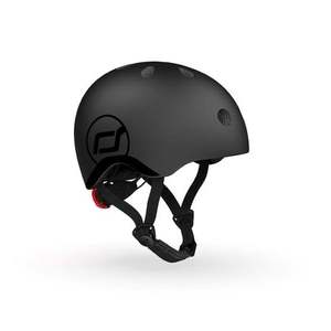 Casca de protectie pentru copii, sistem de reglare magnetic cu led, XXS-S, 45-51 cm, 1 an+, Black, Scoot Ride imagine
