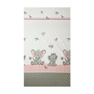 Lenjerie patut cu 3 piese 120x60 cm ElefantBirds Roz 104 imagine