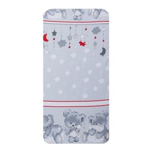 Cearceaf din bumbac pentru saltea 120x60 cm Urs iepuras gri Beberoyal imagine