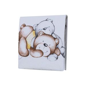 Cearceaf din bumbac pentru saltea 120x60 cm Teddy BearHearts Alb imagine