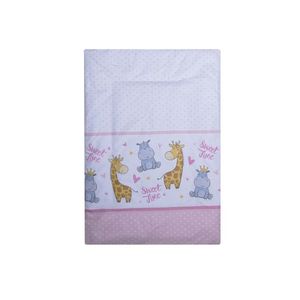 Cearceaf din bumbac pentru saltea 120x60 cm HippoGiraffe Roz Beberoyal imagine