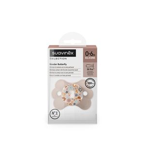Suzeta fiziologica 0-6 luni, roz, Wonderland Butterfly Suavinex imagine