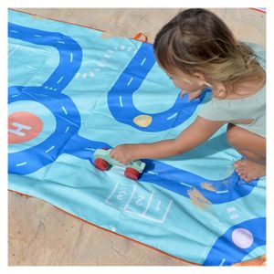 Prosop de plaja cu traseu auto Quut Toys 140 x 70 cm imagine