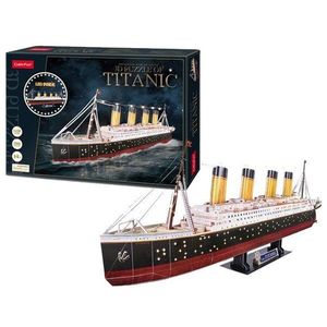 Puzzle 3D cu led - Titanic - 266 piese | CubicFun imagine