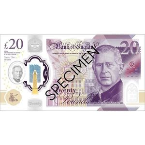 20 Lire Sterline. Bancnote decorative pentru jocuri, video, tiktok, monopoly imagine
