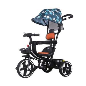 Tricicleta bebelusi cu copertina retractabila si maner parental pentru copii intre 2 si 6 ani, Albastra imagine