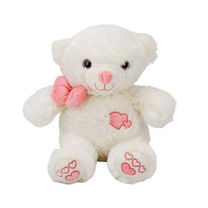 Ursulet de plus cu papion, Puffy Friends, Roz, 30 cm imagine
