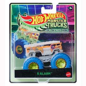 Masina Hot Wheels, Monster Truck, Glow In The Dark, 5 Alarm, JFX10 imagine