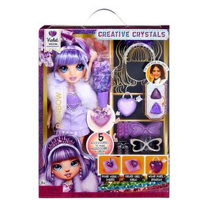 Papusa Rainbow High, Creative Crystals, Violet Willow, 121404EUC imagine
