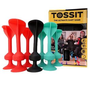 Joc de darts cu ventuze, Tossit, 7 buc, Rosu-Turcoaz imagine