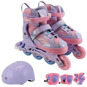 Set de role reglabile Desire, Action One, cu casca, protectii si geanta transport, marimea L (39-42), Roz imagine