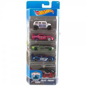 Set masinute Hot Wheels, Police Pursuit, DJD19, (5 modele) imagine