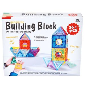 Joc constructie cu figuri geometrice, Building Block, 36 piese imagine
