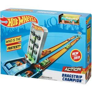 Set de joaca Circuit cu obstacole Hot Wheels, Dragstrip Champion GBF82 imagine