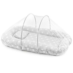 Saltea reductor BabyNest cu pernuta si plasa insecte Sleep Safe Grey imagine