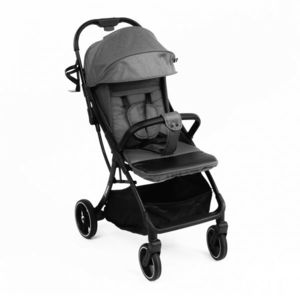 Carucior pentru copii, Kidnort Fjallrav Gri melange, cu pliere compacta, suspensie integrala, spatar si viziera reglabile, pana la 22 kg, accesorii incluse, suport pentru pahar, husa transport imagine