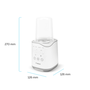 Incalzitor pentru biberoane, Kidnort Sothet White, design modern si compact, panou frontal dotat cu afisaj digital, dimensiune 12.6 x 27.0 cm imagine