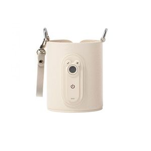 Incalzitor portabil pentru biberoane Kidnort Varm Bej, diametru 8 cm, cu reglare Velcro, ecran digital, putere 5V 2A, cablu USB-C inclus, interval temperatura 40-65C pentru biberoane, lapte, apa imagine