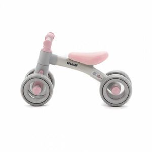 Bicicleta de echilibru pentru copii, Adamex Welly, cu 4 roti, 3 moduri de iluminare LED in ghidon, testata EN71, Grey Pink imagine