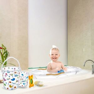 Set cadita de baie cu 6 piese BabyJem Alb imagine