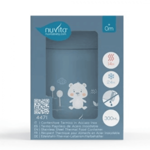 Termos din otel inoxidabil Nuvita Powder Blue pentru alimente lichide si solide 300 ml imagine
