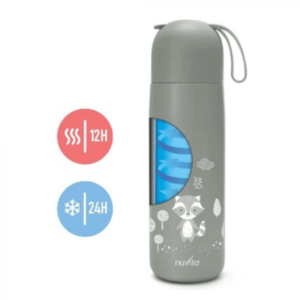 Termos din otel inoxidabil Nuvita Sage Green cu 2 recipiente interne 400 ml imagine
