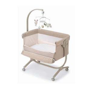 Patut cu leganare Cullami Bej, co-sleeper 2 in 1 cu laterala culisanta, setare unghiulara, roti, reglabil in 8 pozitii pe inaltime imagine