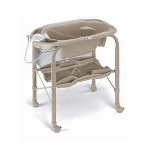 Masa de baie Cambio Deluxe alb pliabila, cu saltea de infasat si cadita anatomica, furtun, roti cu blocatori imagine