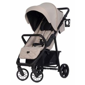 Carucior pentru copii Euro-Cart Flex omologat pana la 22 kg, Fossil Black Edition cu cadru de aluminiu, roti cu suspensii, echipat cu husa de picioruse groasa, pelerina de ploaie si suport pentru biberon imagine