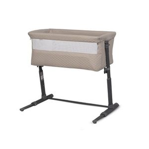 Patut Co-Sleeper 2 in 1 pentru copii Colibro BySide Bassinet, cu saltea inclusa, inaltime reglabila pe 9 nivele si unghi de inclinare de 30 de grade, sistem automat de retractare picioare, dimensiune 93 x 58 cm, Taupe imagine