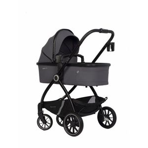 Carucior 2 in 1 pentru copii, Euro-Cart Crox, compus din doua piese distincte, cadrul de aluminiu, Roti mari, Scaun reversibil, capotina si husa de picioruse, cu Geanta si accesorii incluse, pana la 22 kg, Iron imagine