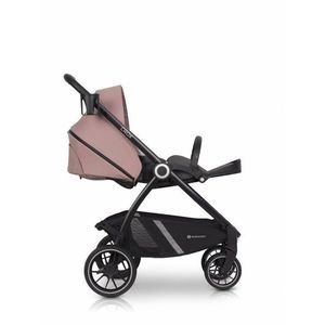 Carucior 2 in 1 pentru copii, Euro-Cart Crox, compus din doua piese distincte, cadrul de aluminiu, Roti mari, Scaun reversibil, capotina si husa de picioruse, cu Geanta si accesorii incluse, pana la 22 kg, Rose imagine