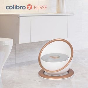 Olita pentru copii, Colibro Elisse Premium, prevazuta cu spatar, capac si baza aderenta, sezut moale, vas interior detasabil, Copper imagine