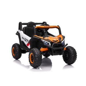 Masinuta electrica pentru copii Buggy Madman UTV-MX White, 4 motoare 35W, baterie 12V10Ah, telecomanda 2.4 GHz, roti spuma EVA 24x10 cm, sarcina maxima 30 kg, scaun piele ecologica, deschidere usi, MP3, USB, Bluetooth imagine