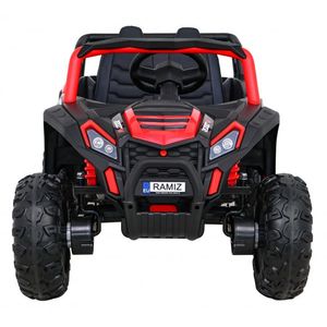 Masinuta electrica pentru copii UTV 2000M Racing Red, cu 4 motoare de 45W, baterie 12V10A, telecomanda de 2.4 GHz, cu 3 viteze, roti EVA, lumini LED frontale, panou audio integrat MP3, USB, cu deschidere usi imagine