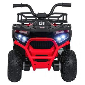 Atv electric pentru copii Robust Red, 4 motoare de 35W, baterie de 12V7Ah, telecomanda 2.4G cu 3 viteze, roti spuma EVA, scaun piele ecologica, port USB, MP3, radio FM, Bluetooth, Lumini LED, pedala acceleratie imagine