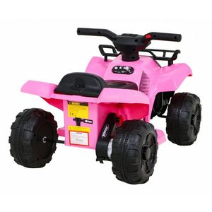 Atv electric pentru copii Storm Pink, constructie robusta cu motor de 25W, baterie fiabila de 6V4.5Ah, lumini frontale LED, cu panou audio, melodii preincarcate si port USB imagine