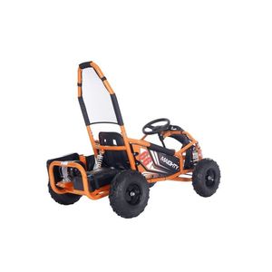 Kart electric pentru copii Maighty Orange, cu motor 1000W, baterie 48V12Ah, viteza maxima 30 kmh, cu 3 moduri de viteza accesate la cheie, frane hidraulice pe disc, anvelope gonflabile cu suspensii si scaun reglabil imagine