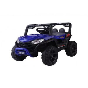 Masinuta electrica pentru copii Novokids Buggy Mini UTV cu faruri luminoase, telecomanda, 3-6 ani , max 30 kg, 3 viteze, model Offroad Albastru imagine