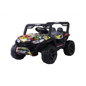 Masinuta electrica pentru copii Novokids Buggy Mini UTV cu faruri luminoase, telecomanda, 3-6 ani , max 30 kg, 3 viteze, model Offroad Multicolor Camuflag imagine